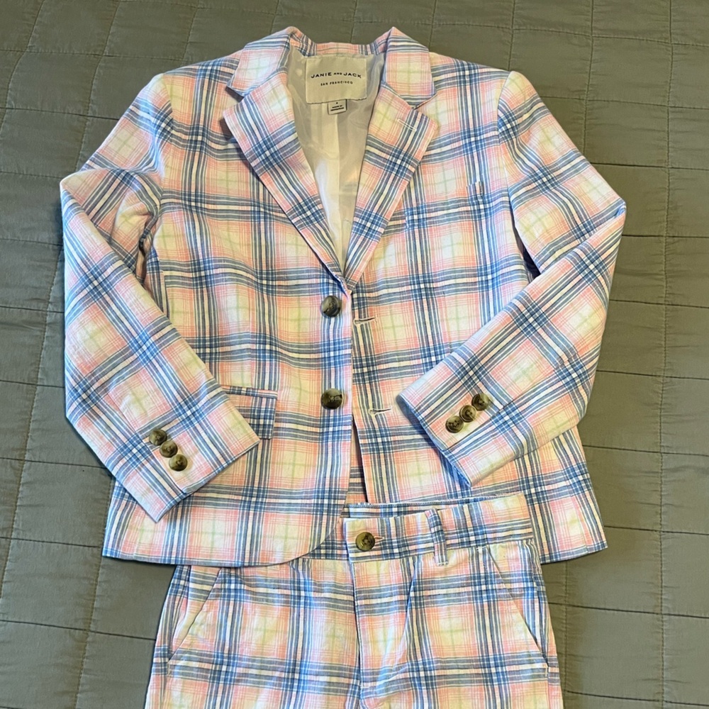 Janie and Jack boys sports coat and short set